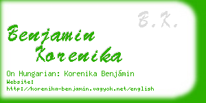 benjamin korenika business card